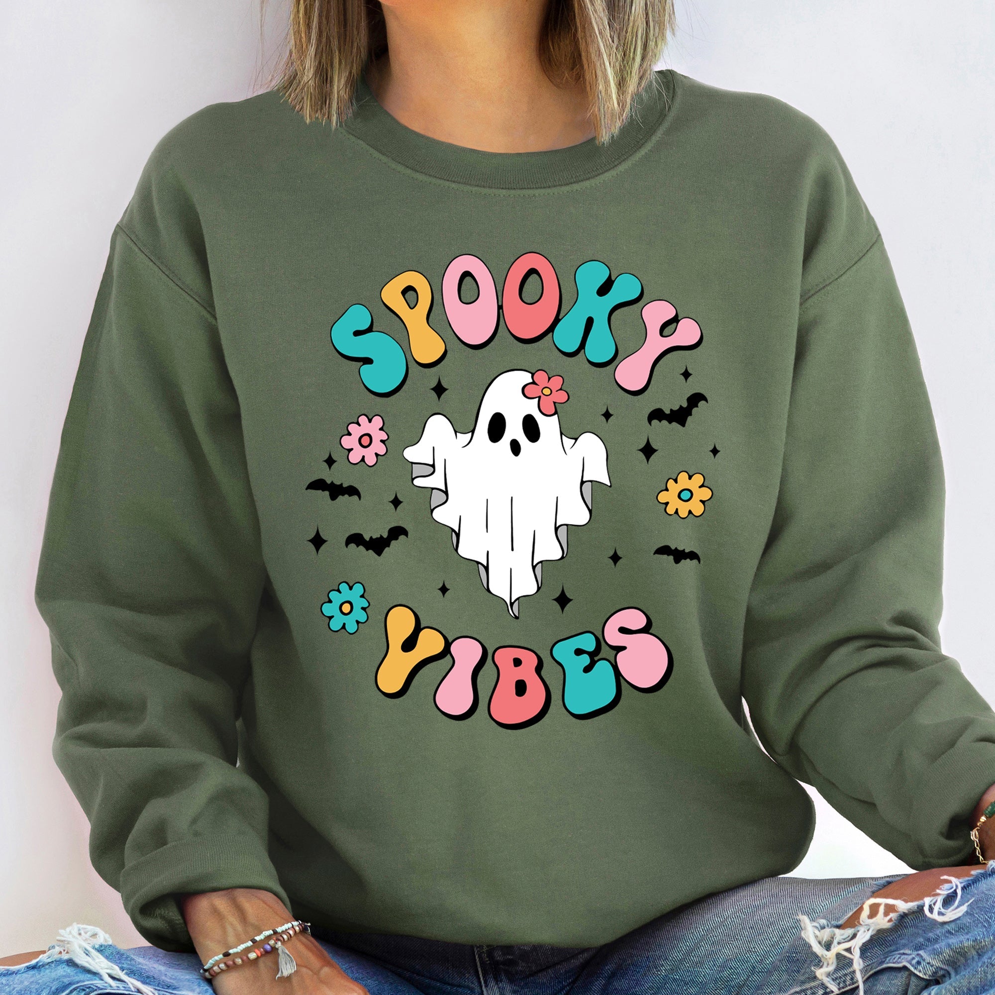 Spooky Vibes Vintage Halloween Midnight Moonlight Edition Limited Release Sweatshirt