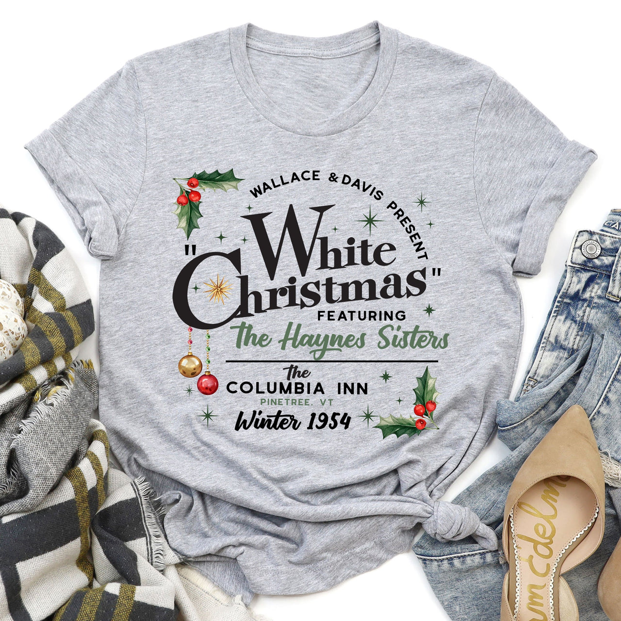 White Christmas Movie Poster Classic Edition Vintage Style Holiday Film Graphic Tee