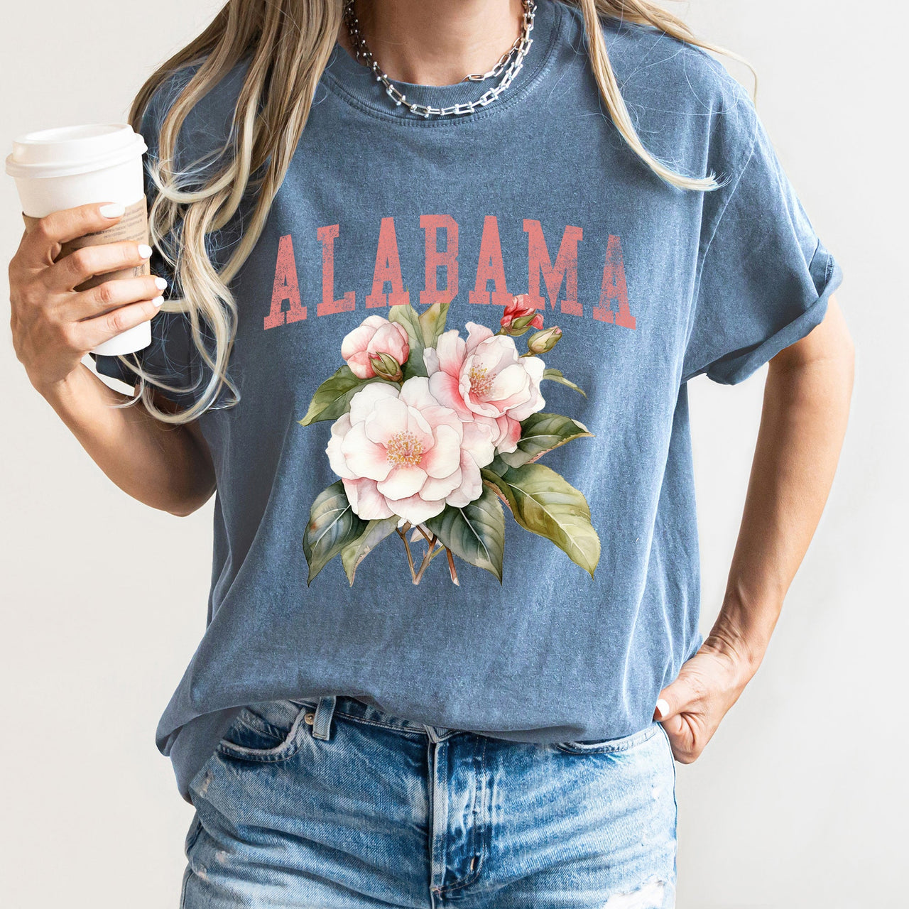 Alabama State Flower Elegant Garden Emblem Inspired Botanical Motif Comfort Colors Tee
