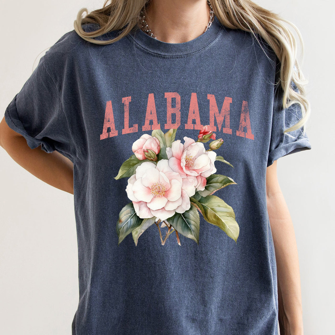 Alabama State Flower Elegant Garden Emblem Inspired Botanical Motif Comfort Colors Tee