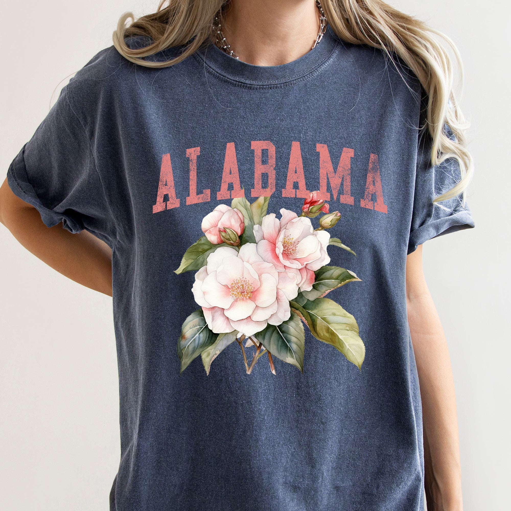 Alabama State Flower Elegant Garden Emblem Inspired Botanical Motif Comfort Colors Tee