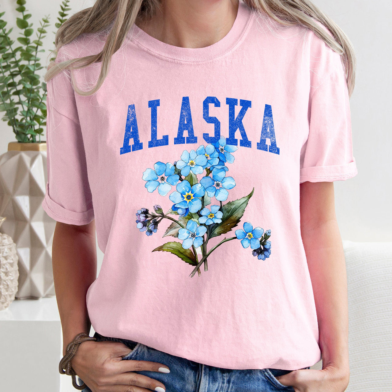 Alaska State Flower Comfort Colors Tee