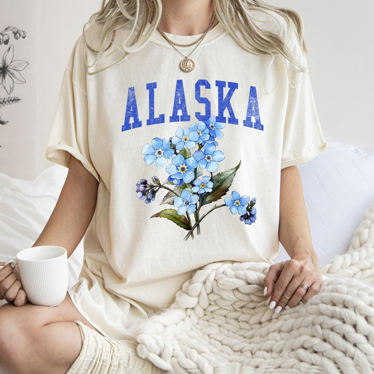 Alaska State Flower Comfort Colors Tee