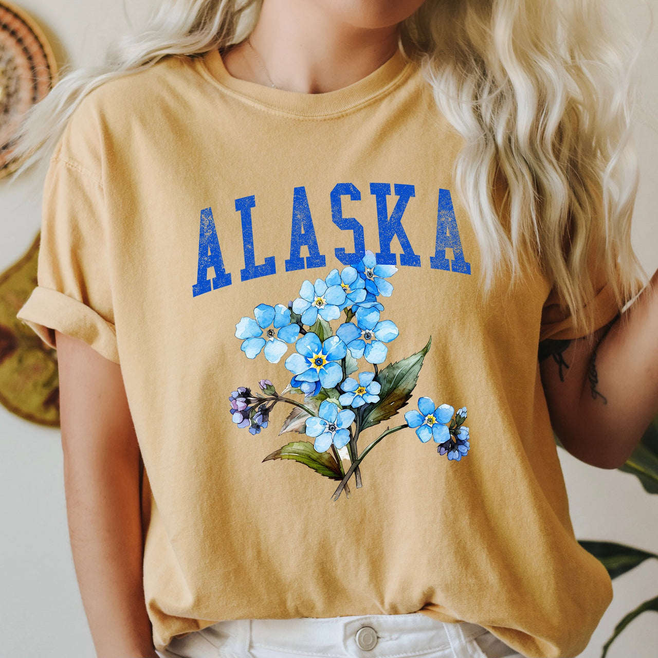 Alaska State Flower Comfort Colors Tee