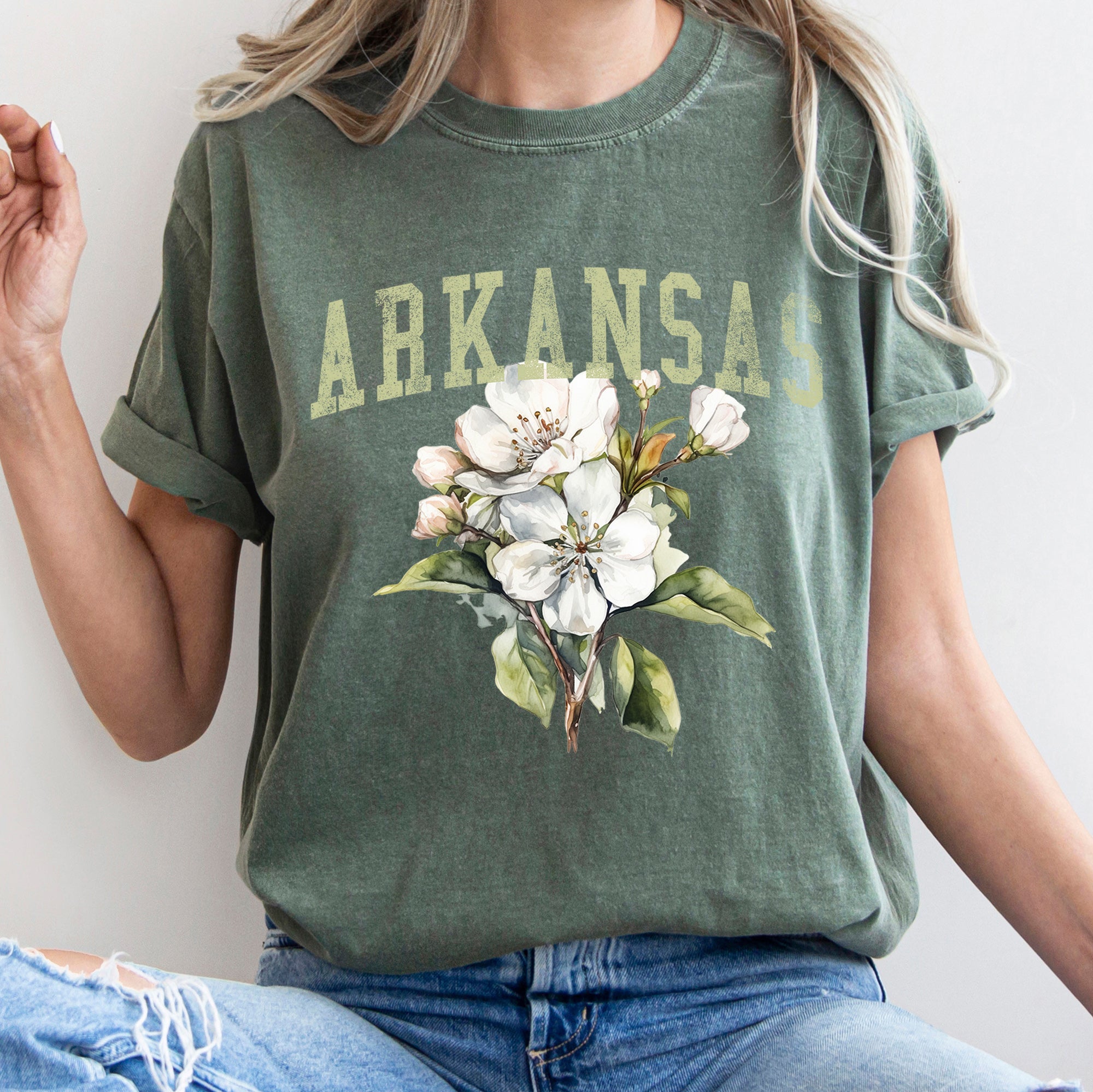Arkansas State Flower Comfort Colors Tee