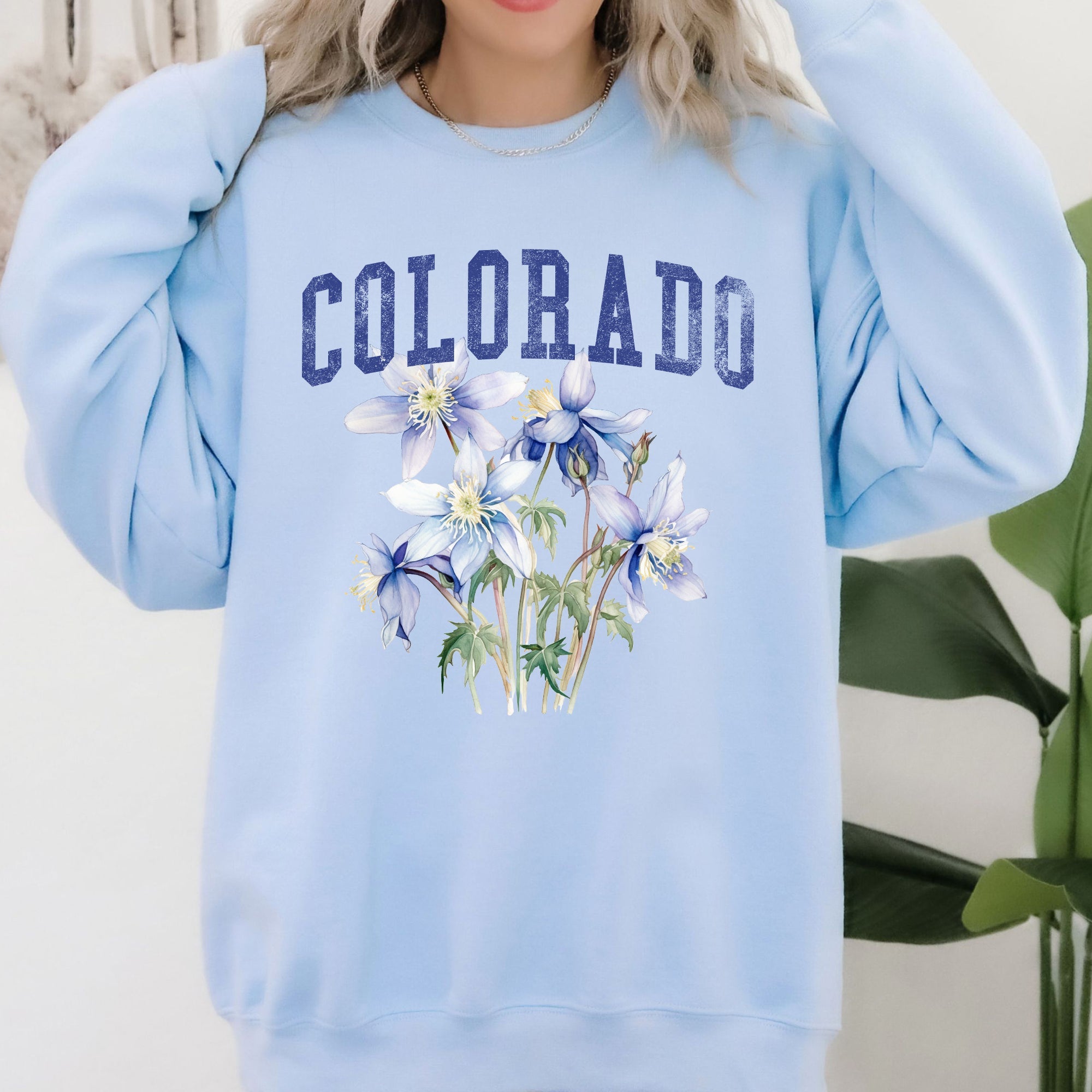 Colorado State Flower Emblem Artwork Celebrating Colorado State Identity And Natural Beauty Sweatshirt
