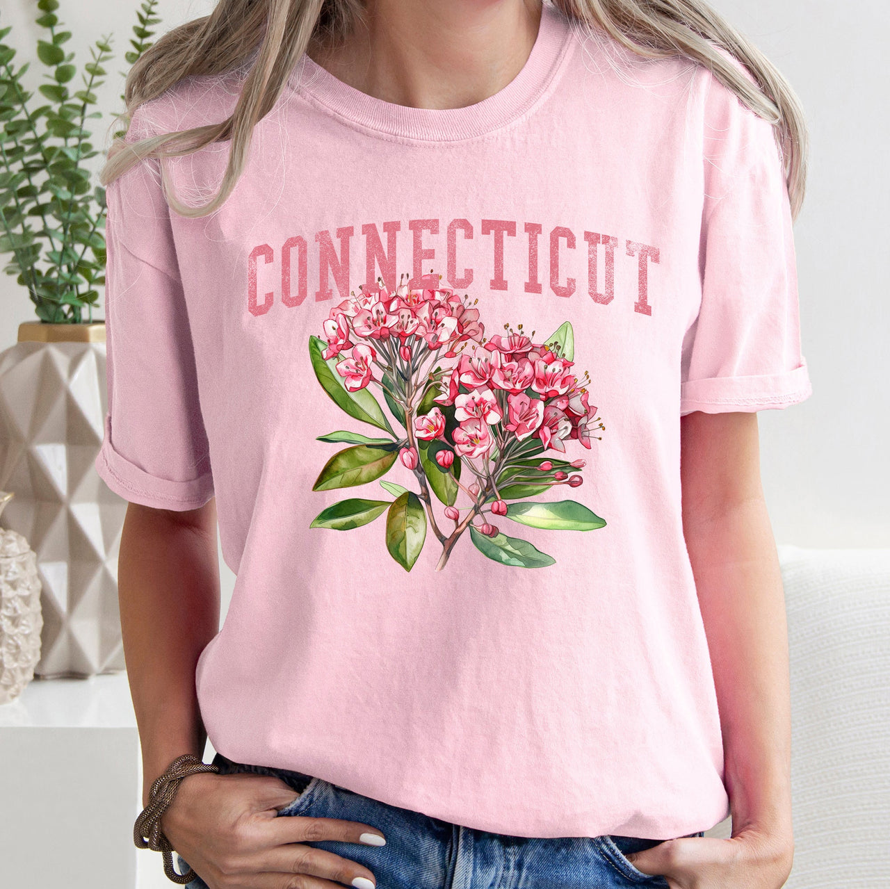 Connecticut State Flower Comfort Colors Tee