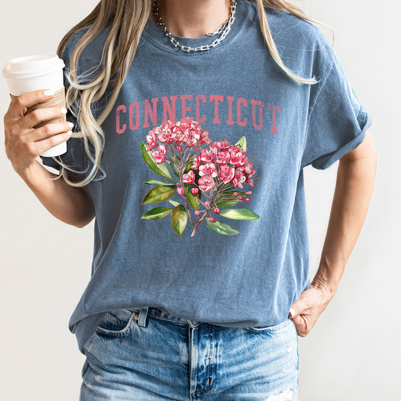 Connecticut State Flower Comfort Colors Tee