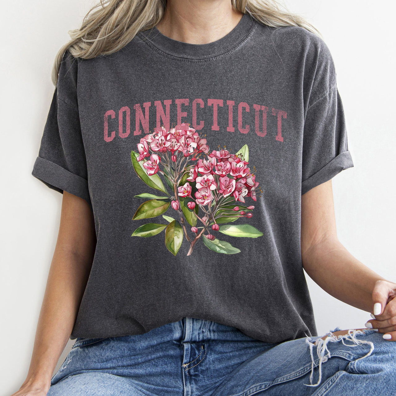 Connecticut State Flower Comfort Colors Tee