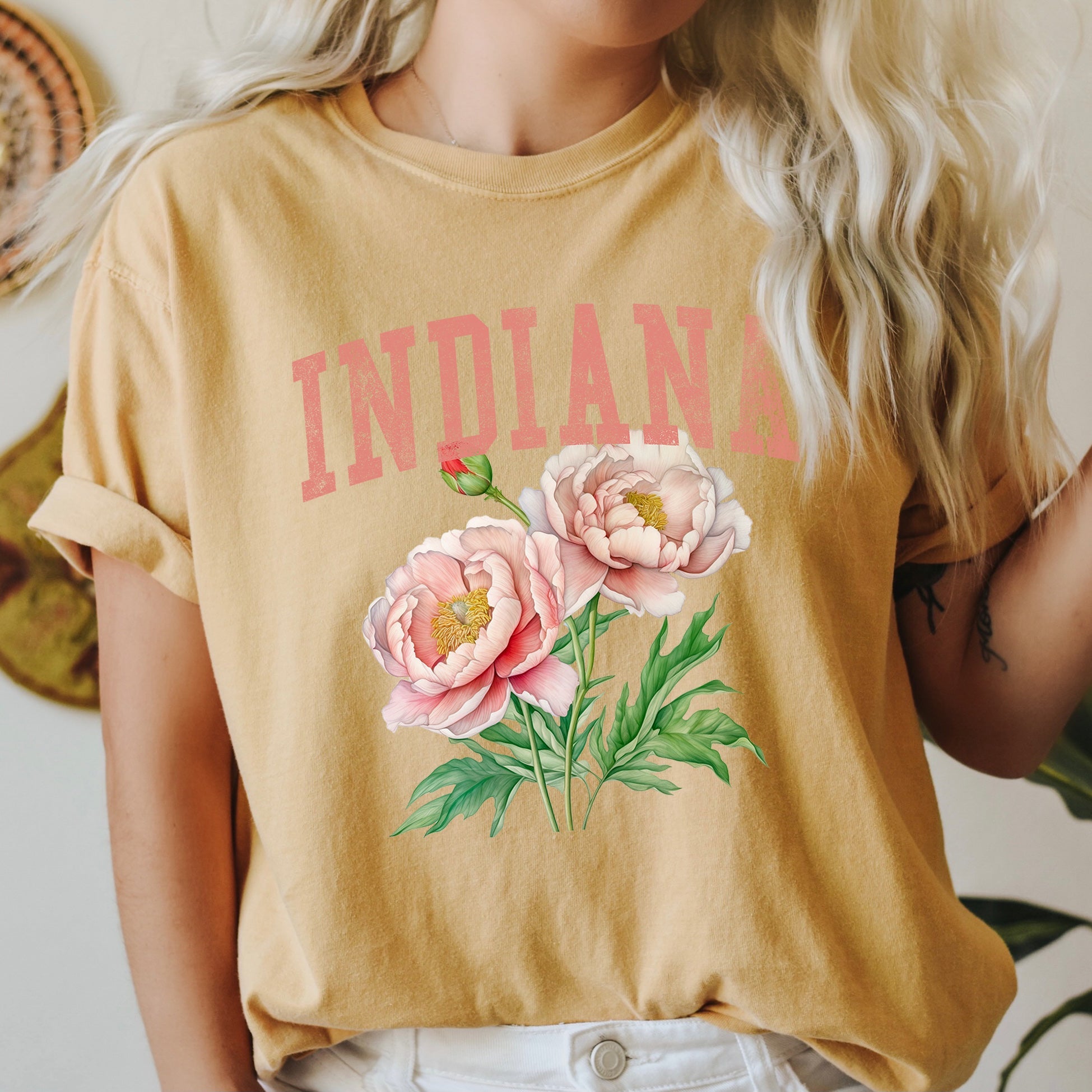Indiana State Flower Comfort Colors Tee