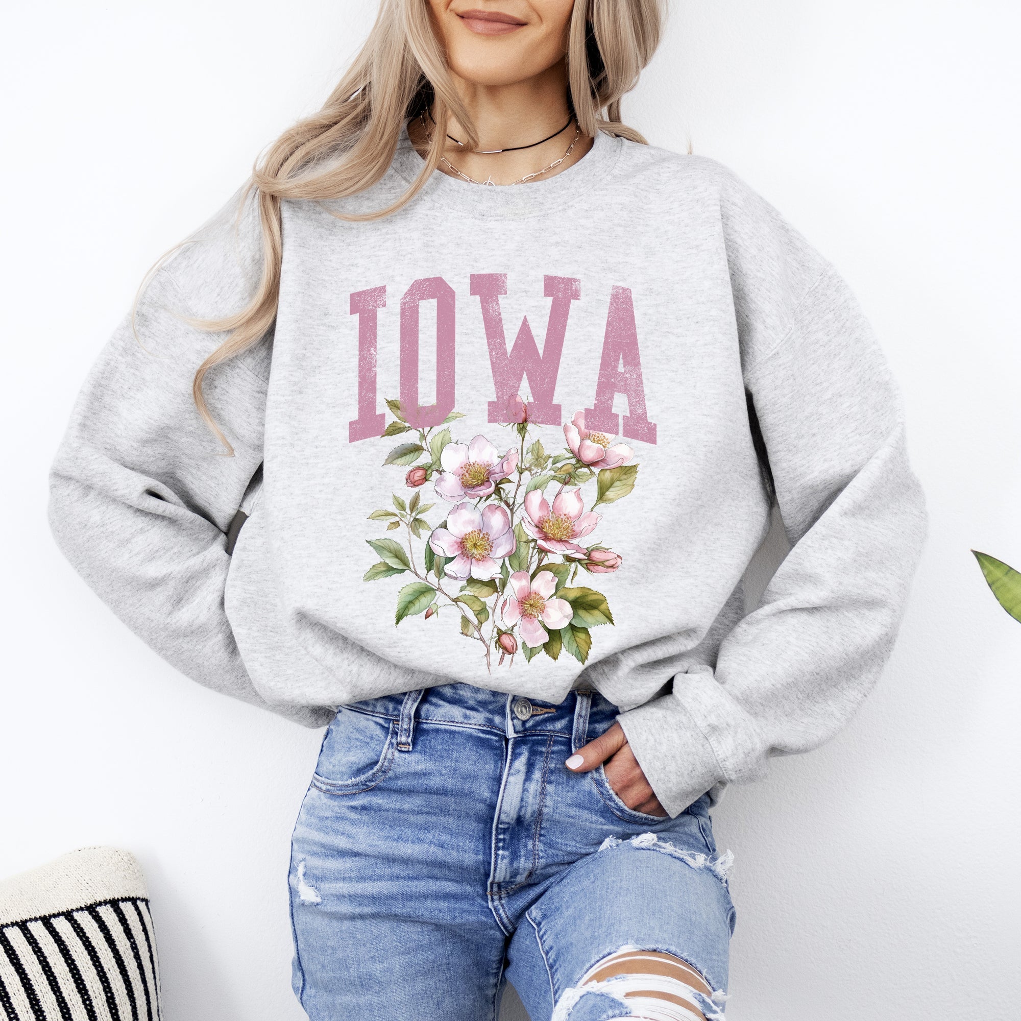 Iowa State Flower Forever Proud Hawkeyes State Pride Floral Emblem For Iowa State Fans Sweatshirt