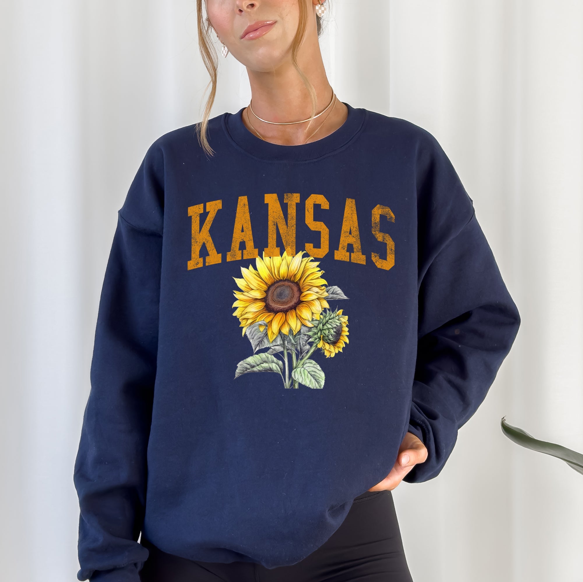 Kansas State Flower Sunflower State Pride Nature Inspired Botanical Cozy Sweatshirt