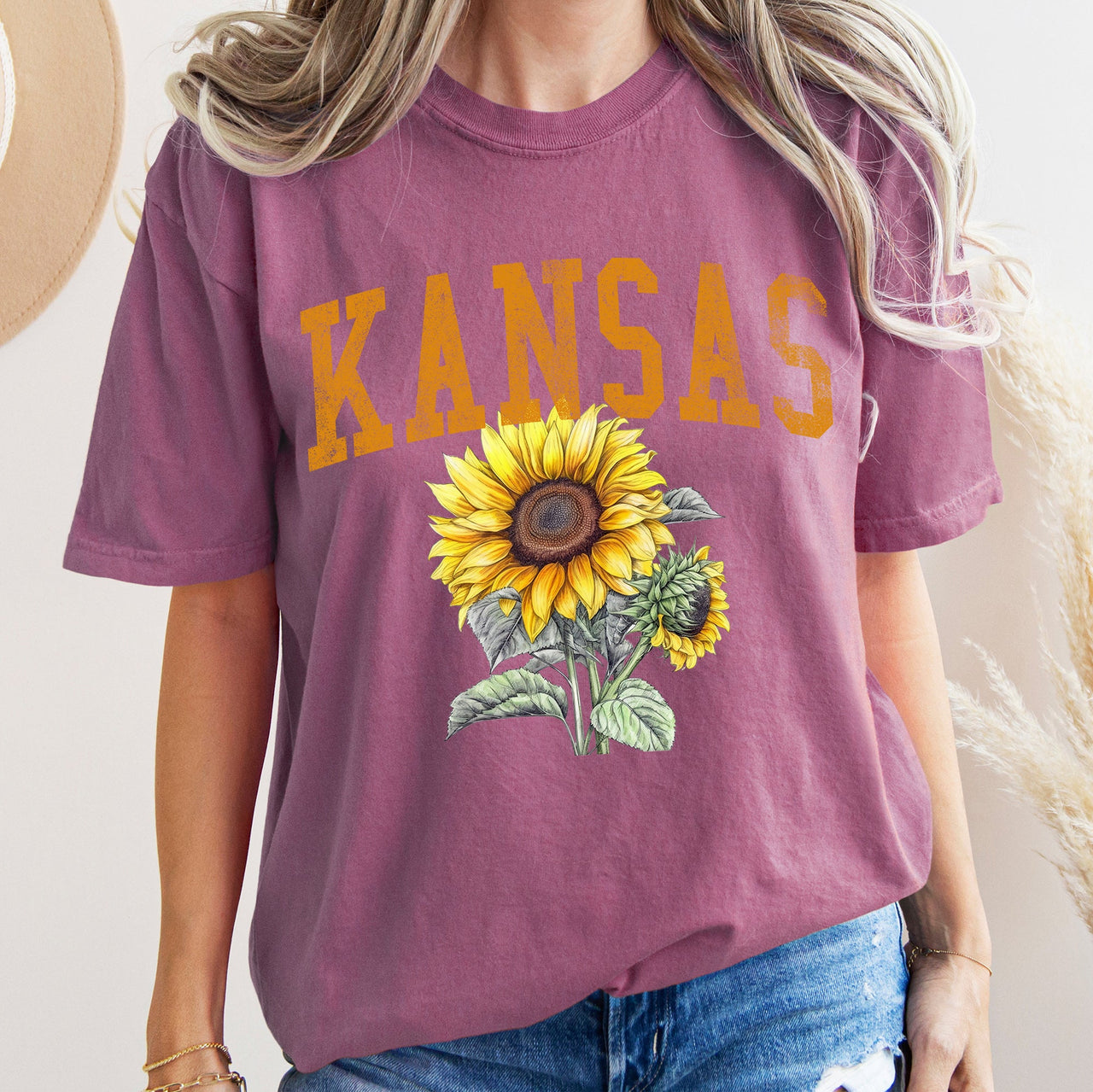Kansas State Flower Comfort Colors Tee