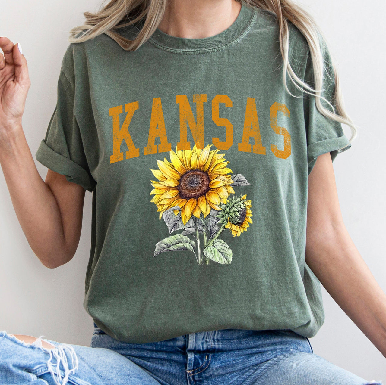 Kansas State Flower Comfort Colors Tee