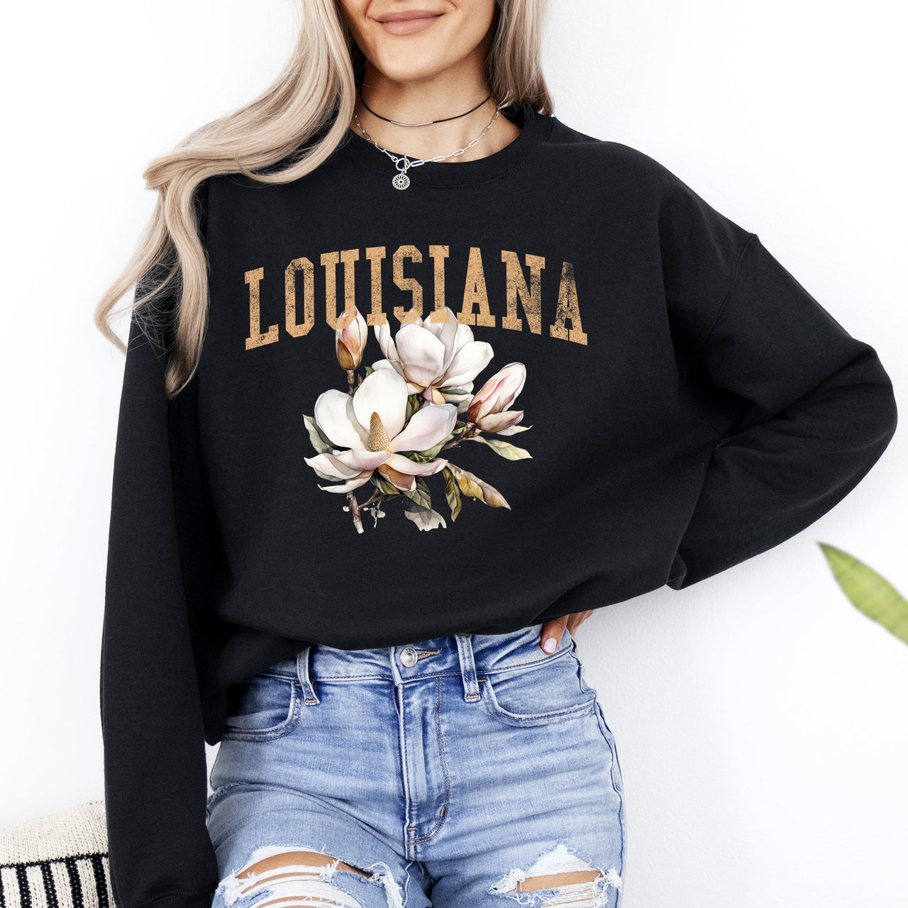 Louisiana State Flower Iconic State Emblem Official Heritage Design Graphic Sweatshirt