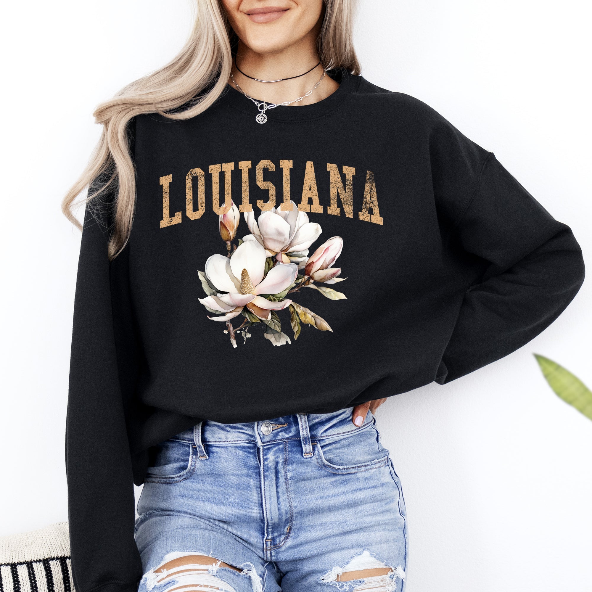 Louisiana State Flower Iconic State Emblem Official Heritage Design Graphic Sweatshirt