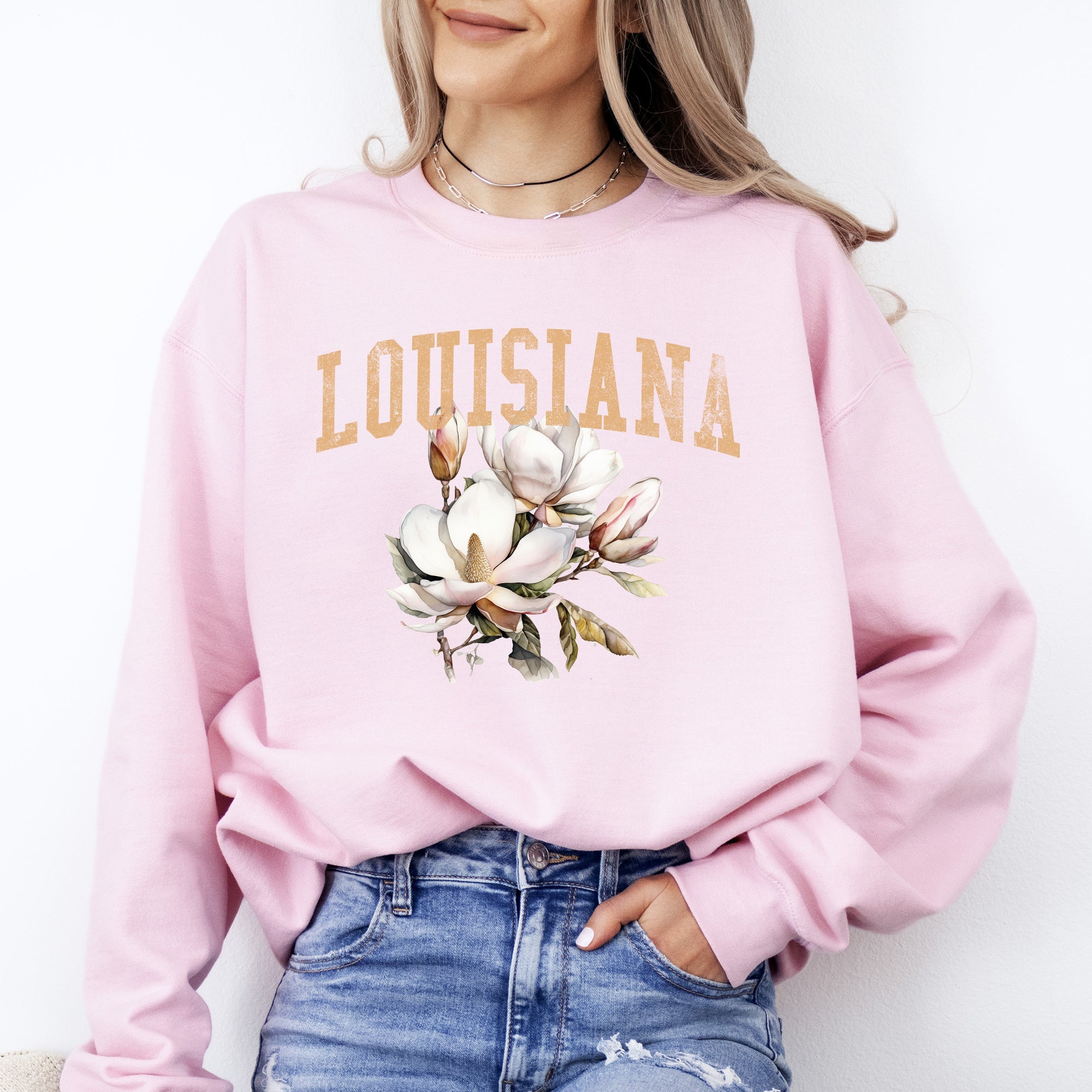 Louisiana State Flower Iconic State Emblem Official Heritage Design Graphic Sweatshirt