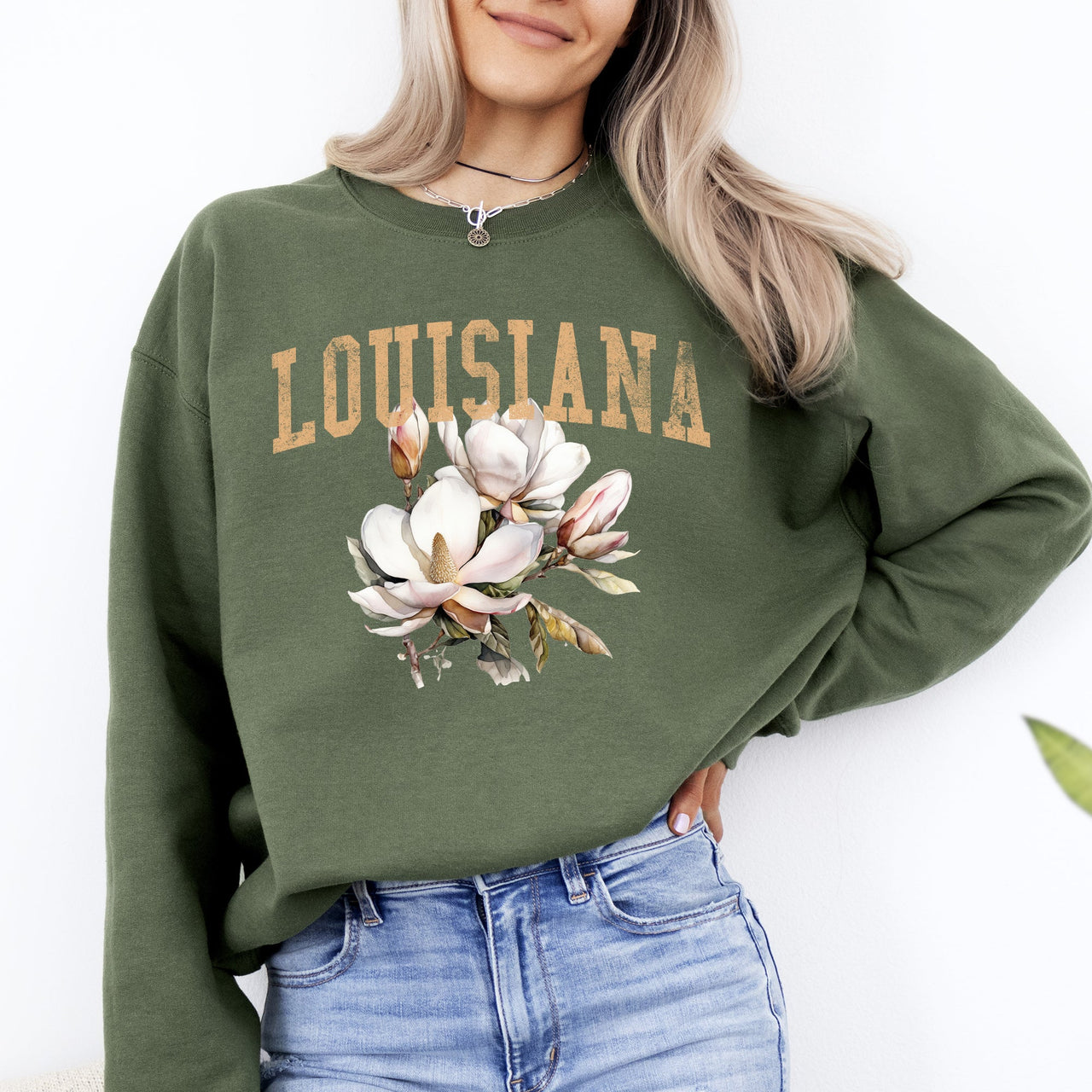 Louisiana State Flower Iconic State Emblem Official Heritage Design Graphic Sweatshirt