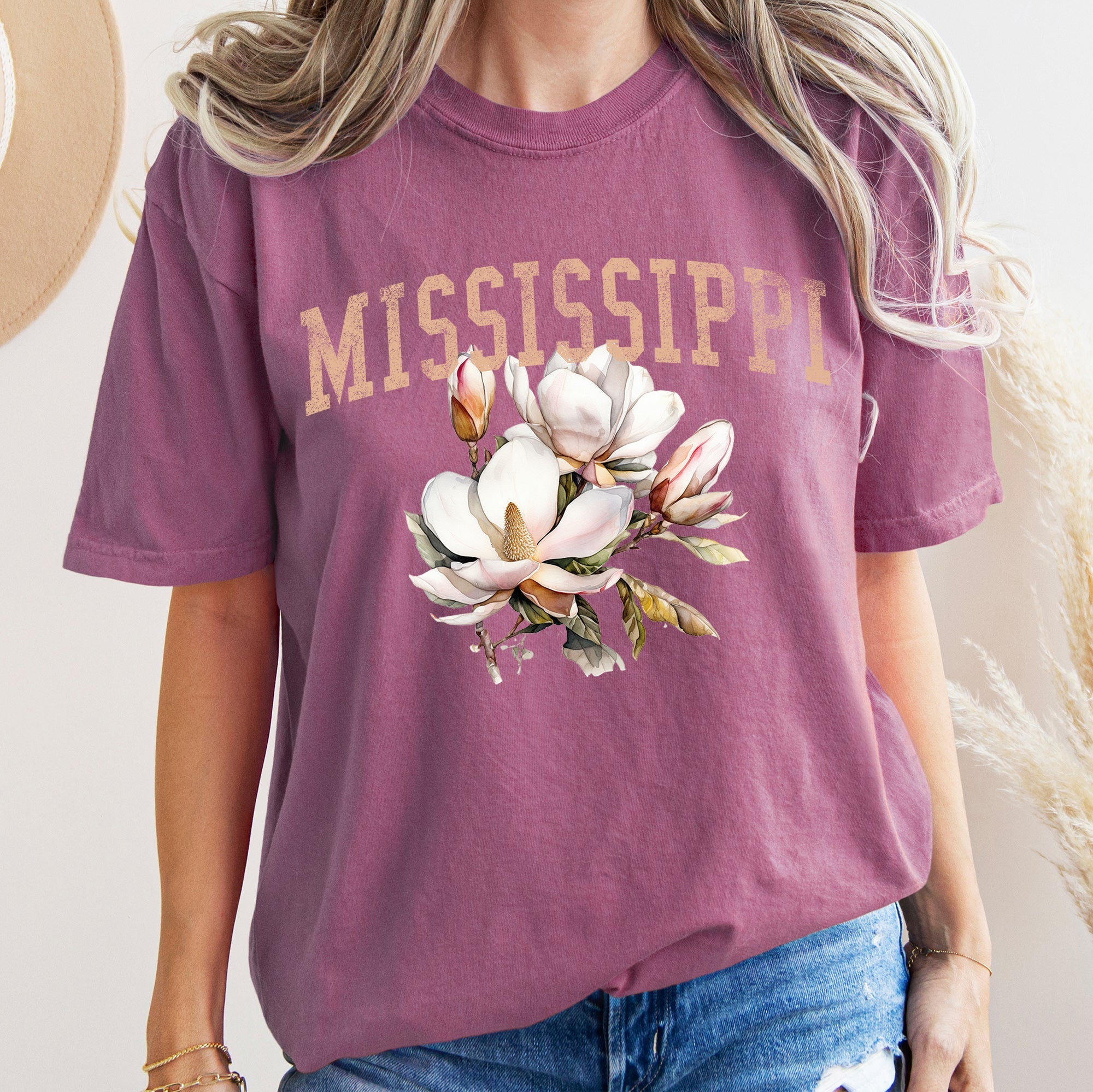 Mississippi State Flower Comfort Colors Tee