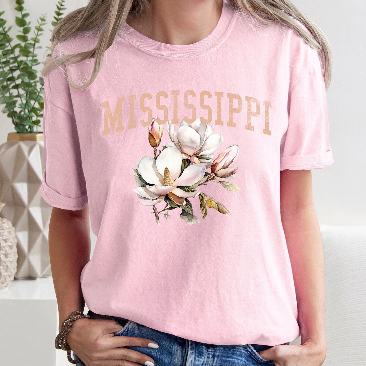 Mississippi State Flower Comfort Colors Tee