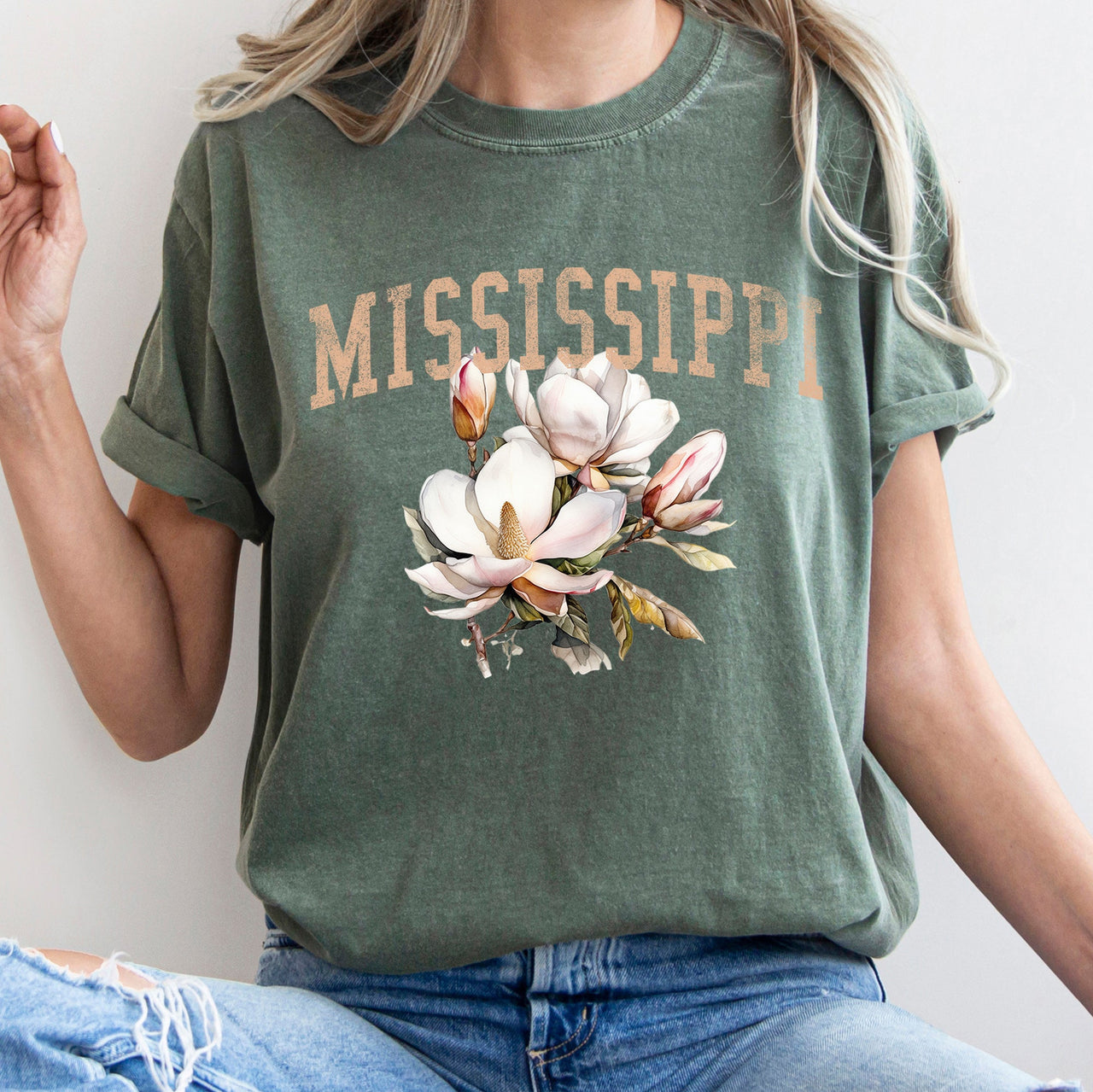 Mississippi State Flower Comfort Colors Tee