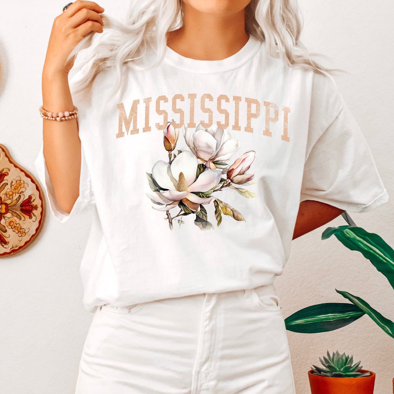 Mississippi State Flower Comfort Colors Tee