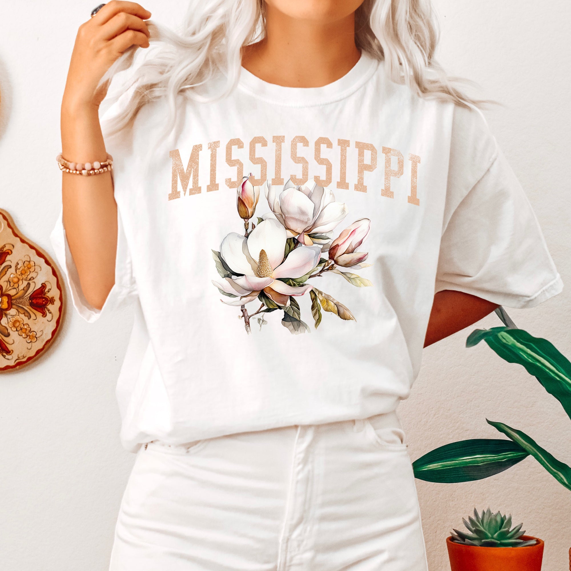 Mississippi State Flower Comfort Colors Tee