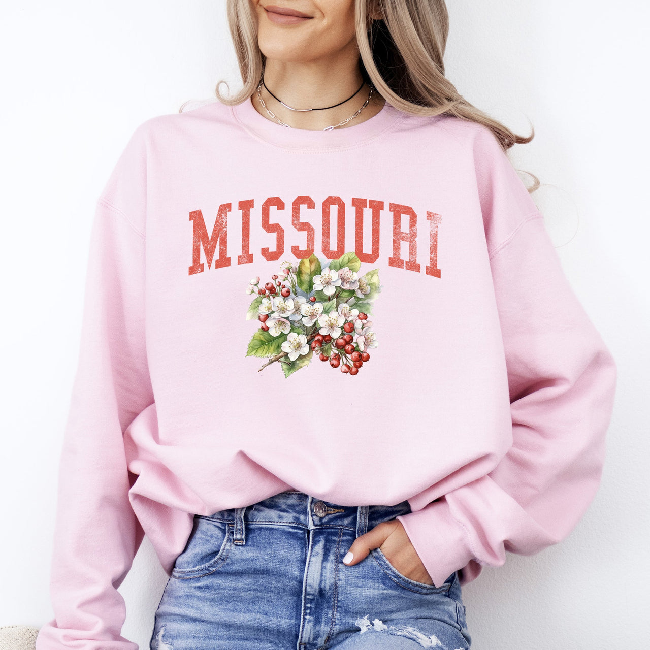 Missouri State Flower Illustrated Heritage Collection Botanical Graphic Sweatshirt