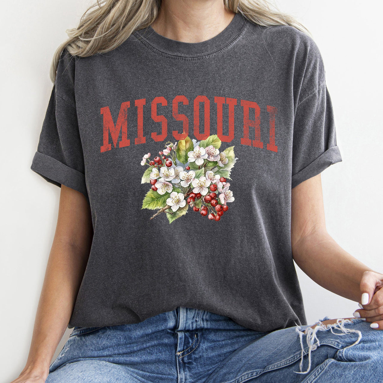 Missouri State Flower Botanical Illustration Celebrating Missouri Native Flora And Prairie Charm Comfort Colors Tee