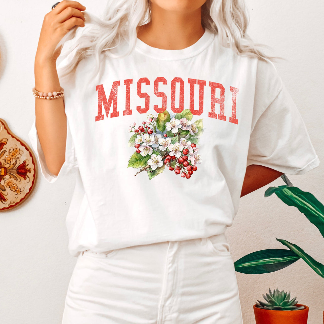 Missouri State Flower Botanical Illustration Celebrating Missouri Native Flora And Prairie Charm Comfort Colors Tee