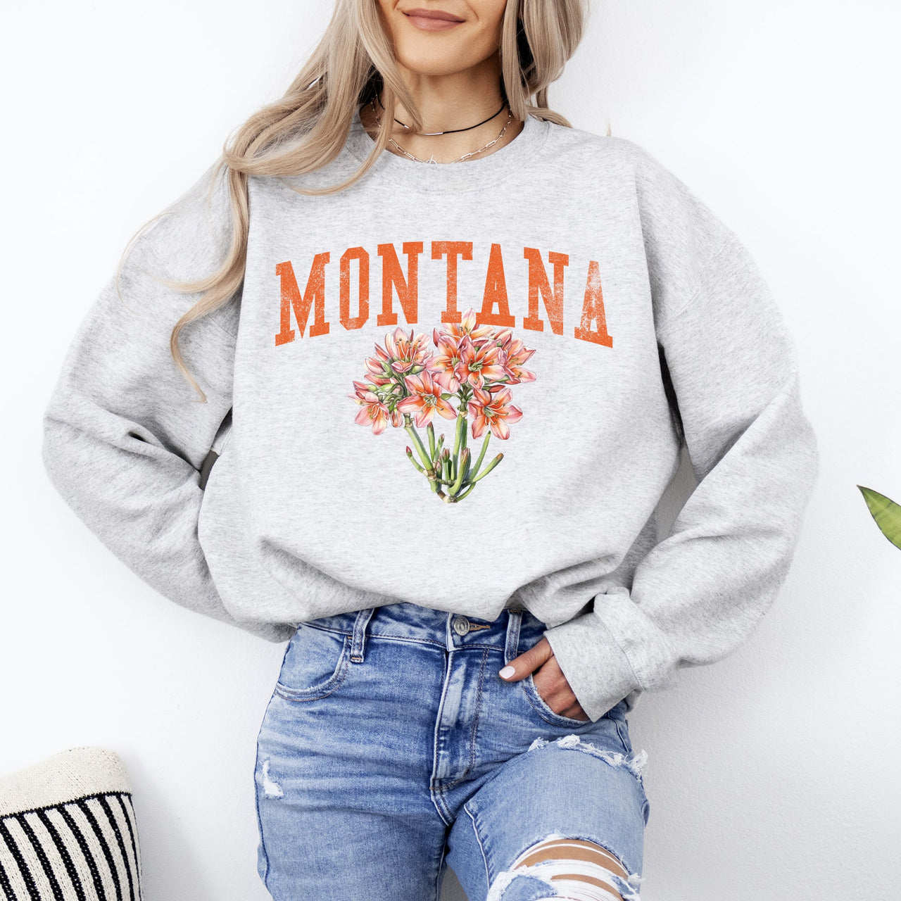 Montana State Flower Premium Cotton Blend Cozy Everyday Graphic Limited Edition Sweatshirt
