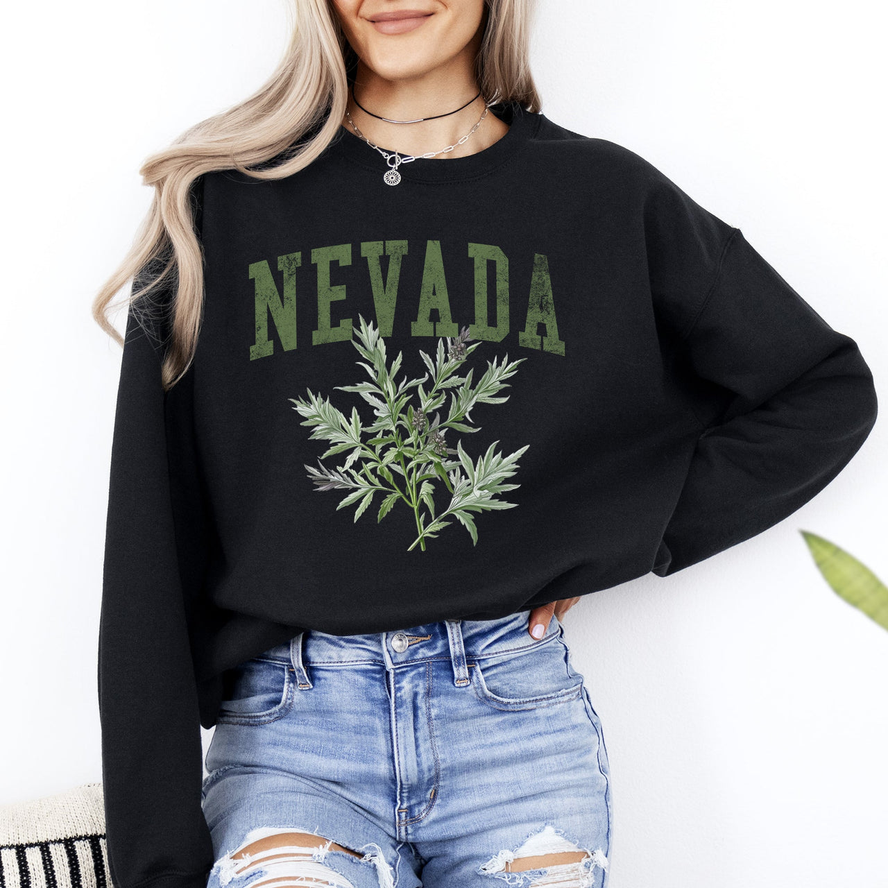 Nevada State Flower Botanical Illustration Nature Inspired Graphic Art Print Sweatshirt