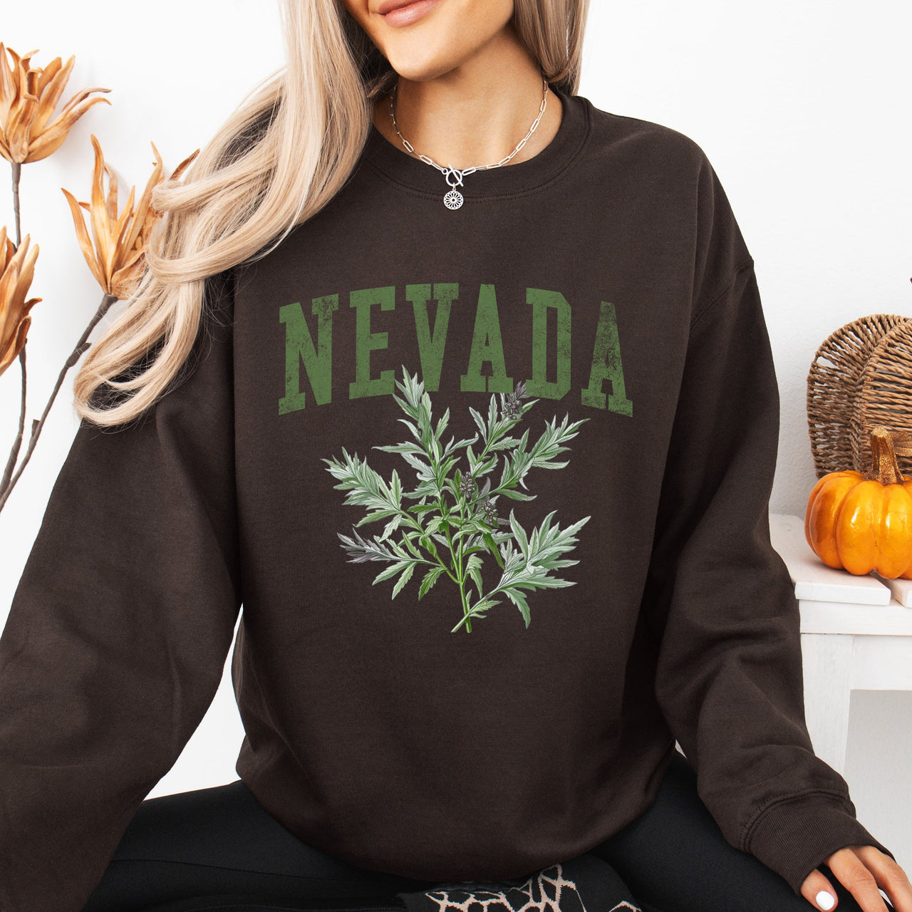 Nevada State Flower Botanical Illustration Nature Inspired Graphic Art Print Sweatshirt