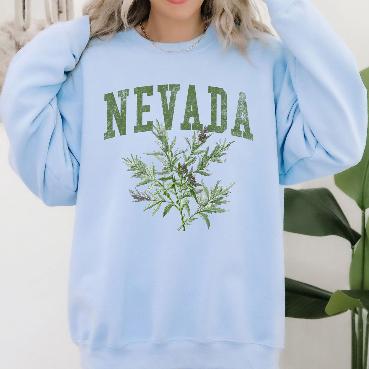 Nevada State Flower Botanical Illustration Nature Inspired Graphic Art Print Sweatshirt