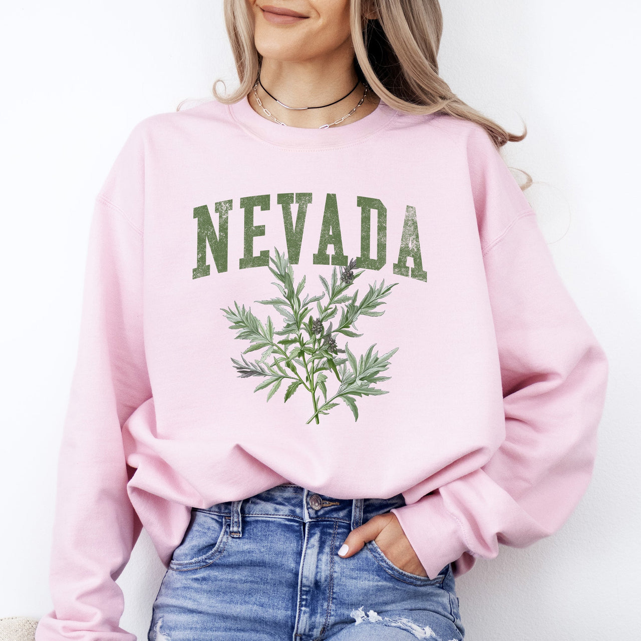 Nevada State Flower Botanical Illustration Nature Inspired Graphic Art Print Sweatshirt