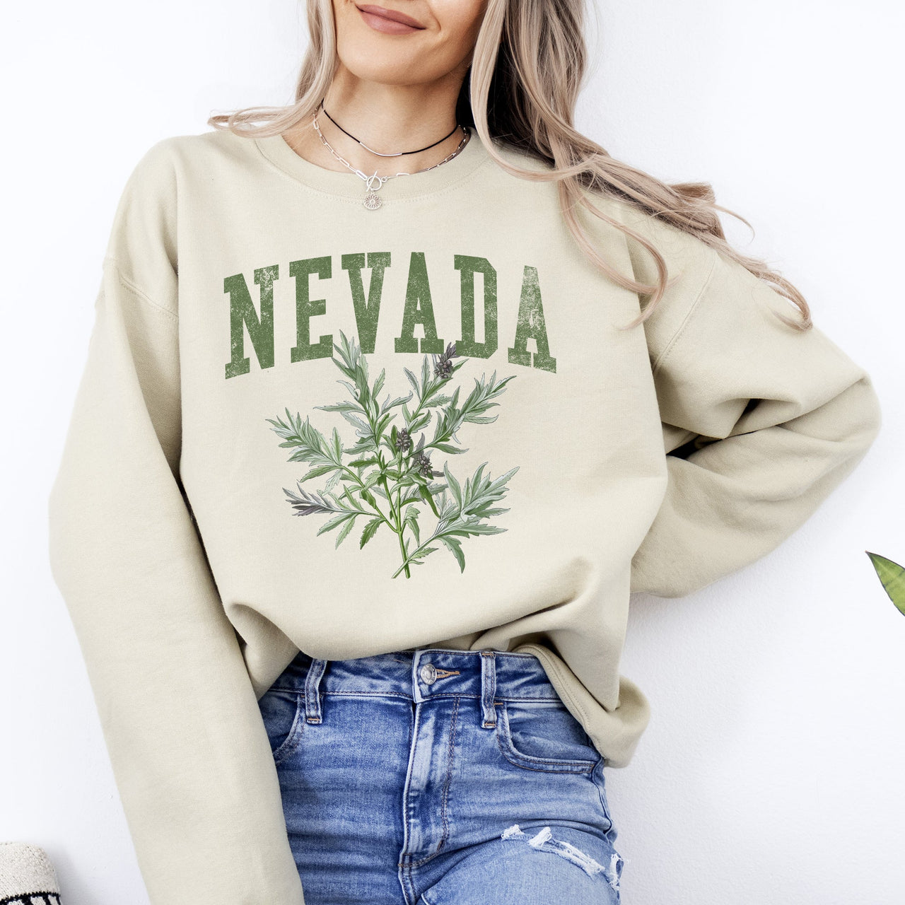 Nevada State Flower Botanical Illustration Nature Inspired Graphic Art Print Sweatshirt