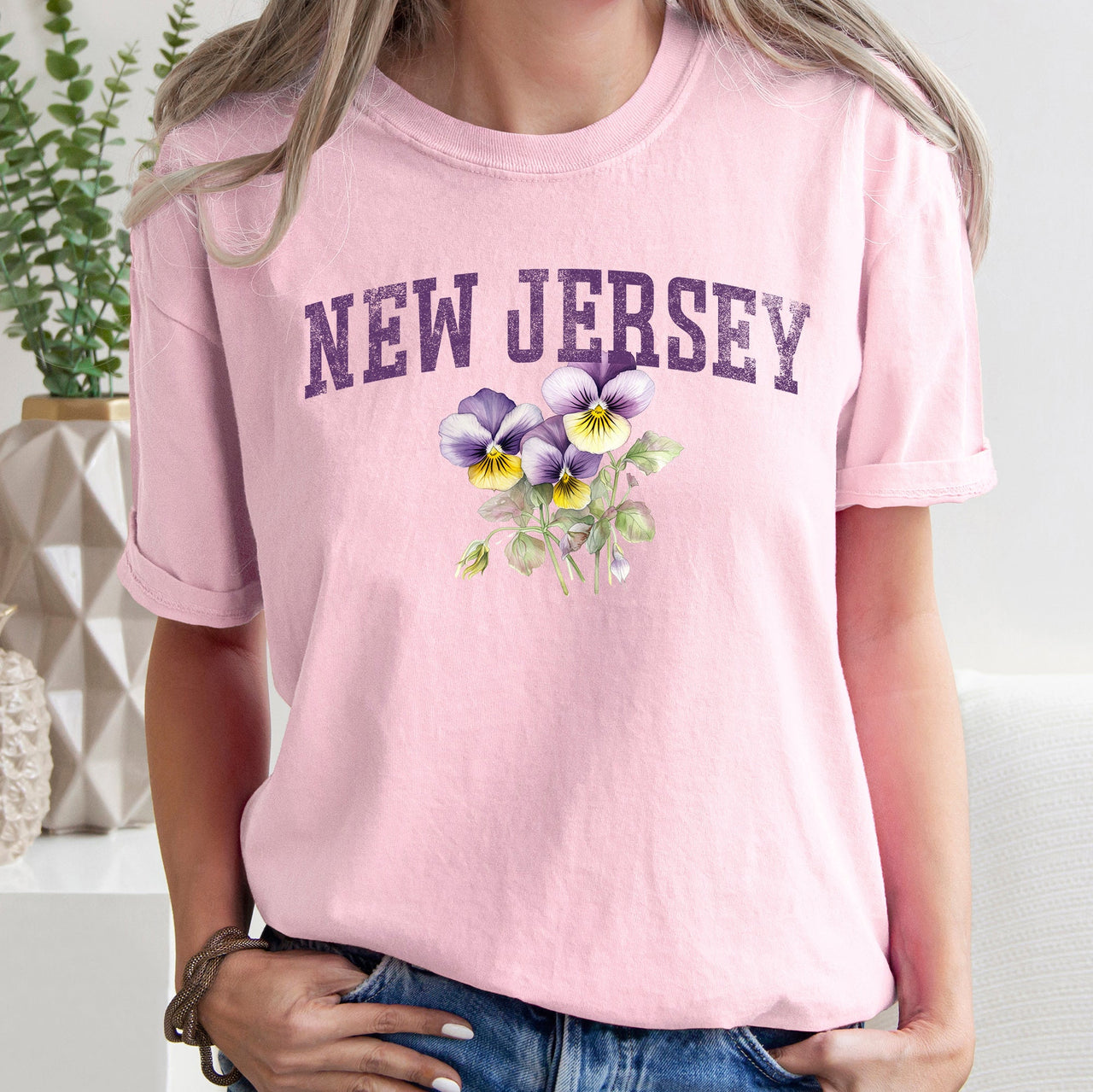 New Jersey State Flower Comfort Colors Tee
