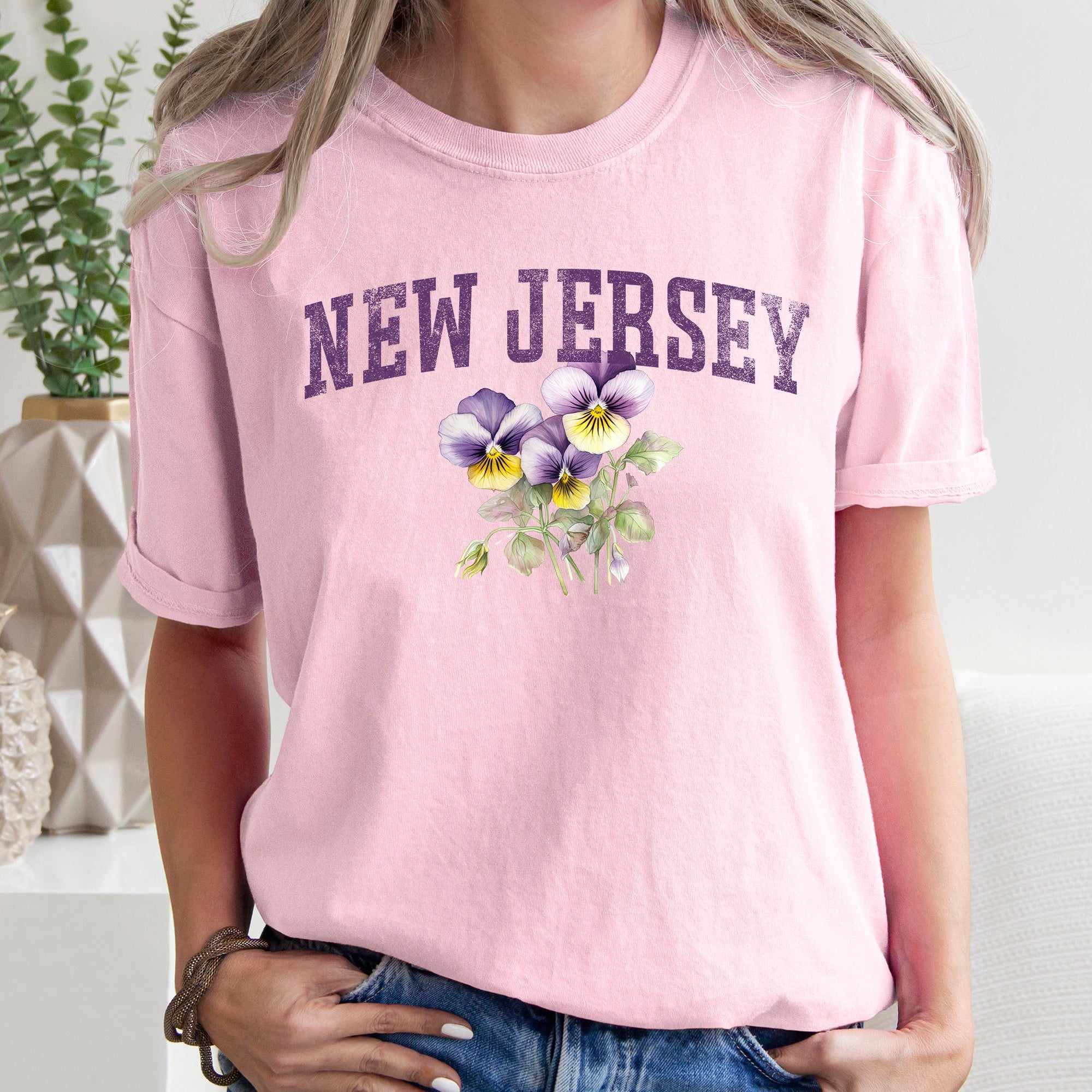 New Jersey State Flower Comfort Colors Tee