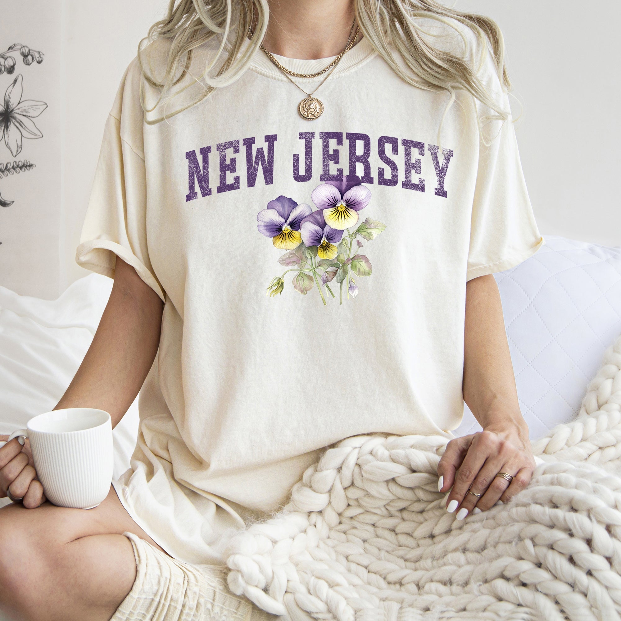 New Jersey State Flower Comfort Colors Tee