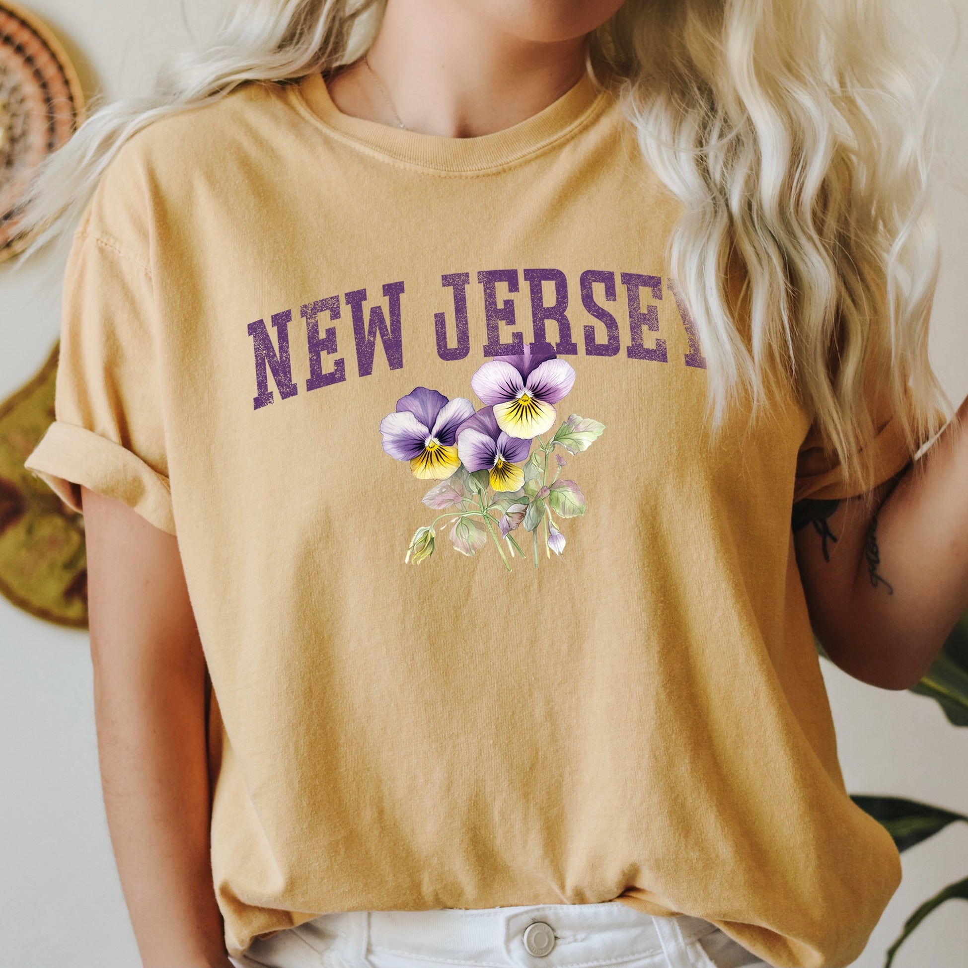 New Jersey State Flower Comfort Colors Tee