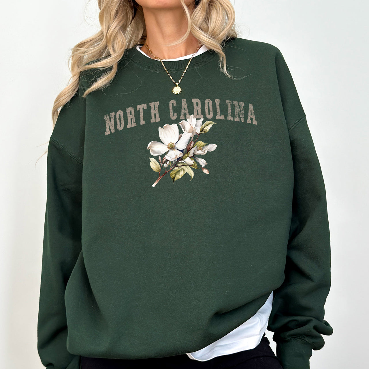 North Carolina State Flower A Tar Heel State Pride Inspired Landscape Print Graphic Sweatshirt