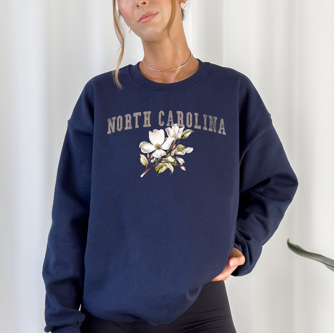 North Carolina State Flower A Tar Heel State Pride Inspired Landscape Print Graphic Sweatshirt