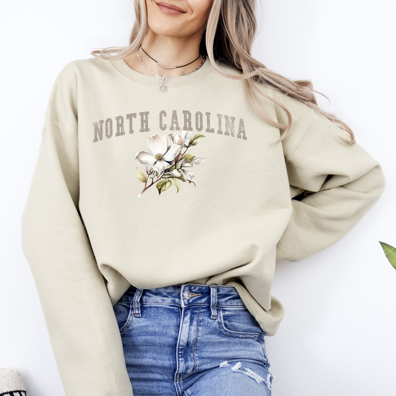 North Carolina State Flower A Tar Heel State Pride Inspired Landscape Print Graphic Sweatshirt