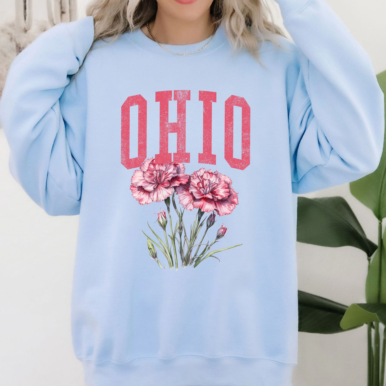 Ohio State Flower Garden Motif Emblem State Pride Floral Artwork Collectors Edition Sweatshirt