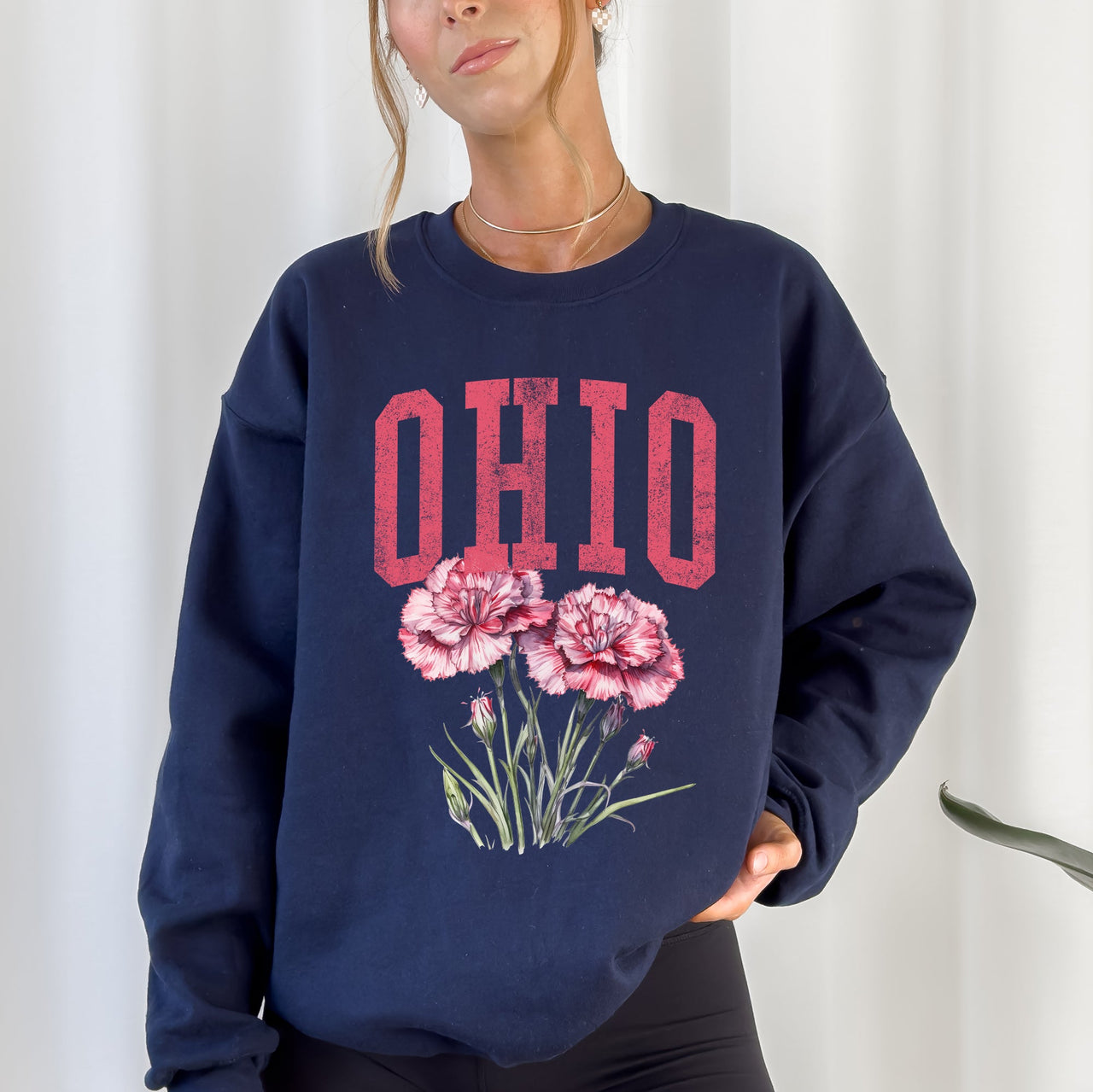 Ohio State Flower Garden Motif Emblem State Pride Floral Artwork Collectors Edition Sweatshirt