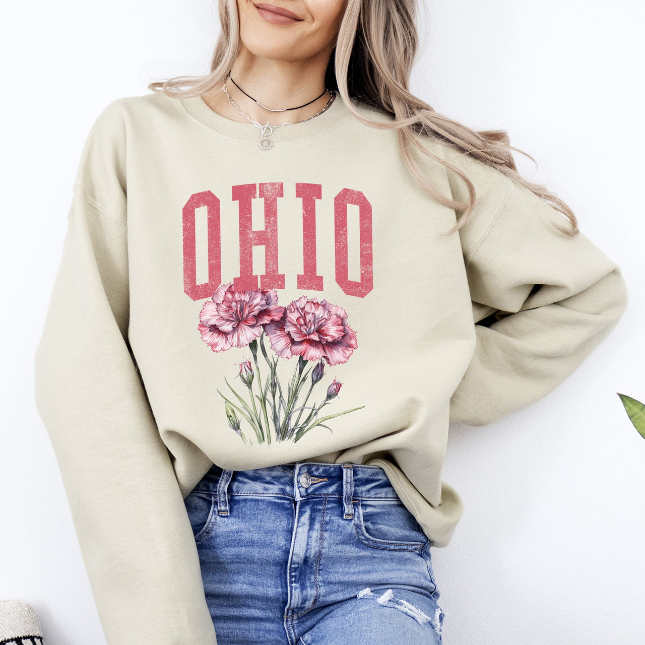 Ohio State Flower Garden Motif Emblem State Pride Floral Artwork Collectors Edition Sweatshirt
