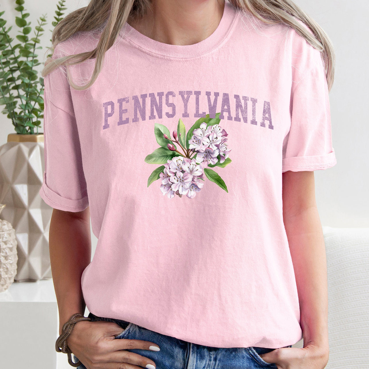 Pennsylvania State Flower Comfort Colors Tee