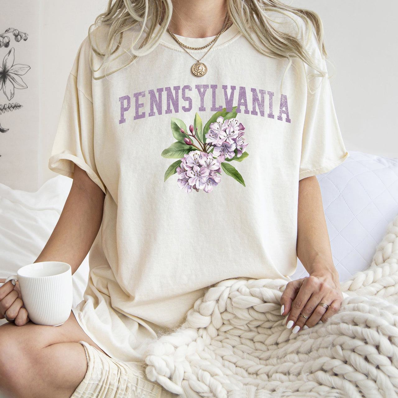 Pennsylvania State Flower Comfort Colors Tee