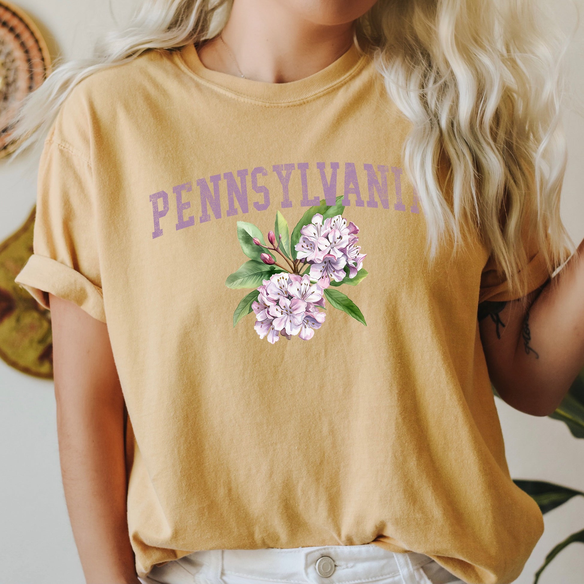Pennsylvania State Flower Comfort Colors Tee