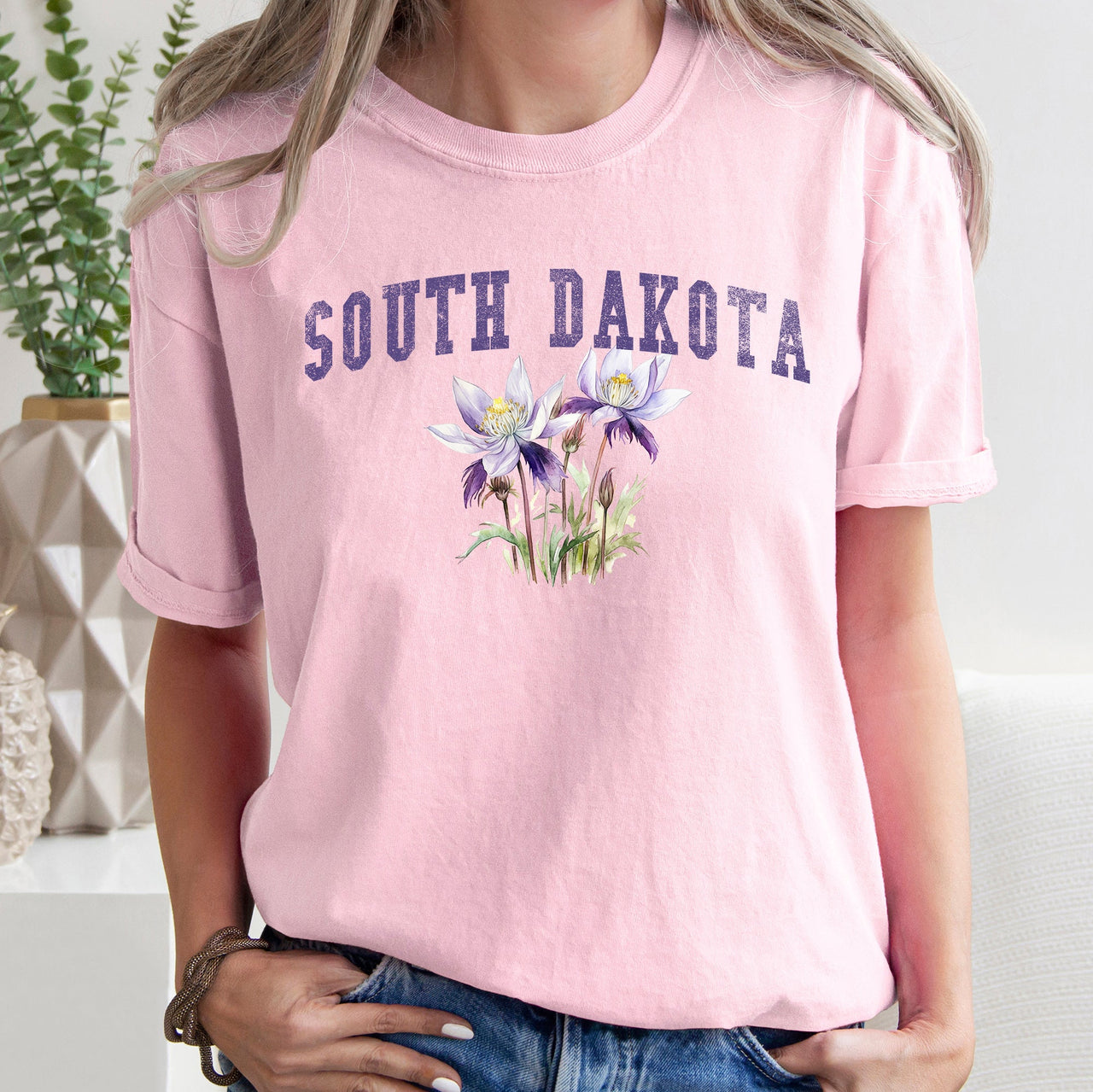 South Dakota State Flower Comfort Colors Tee
